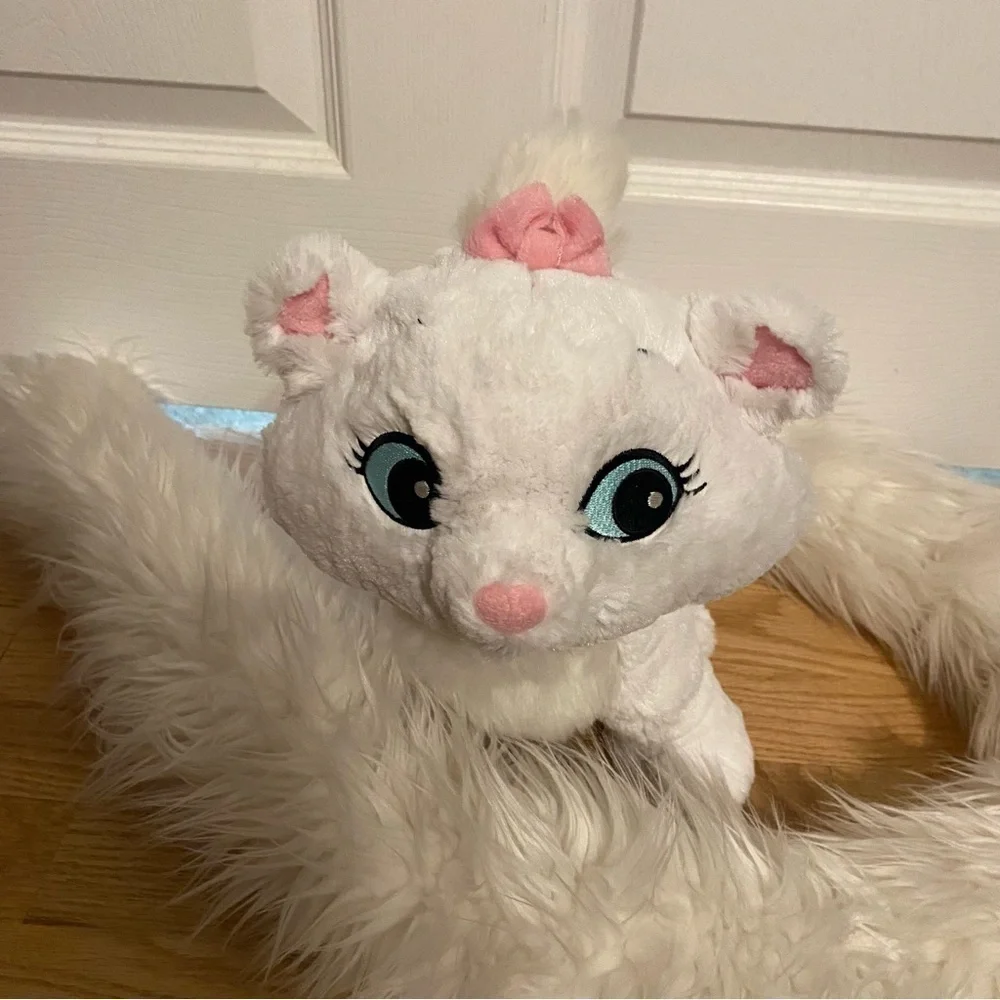 Disney Aristocats Marie Plush Animal Cat Stuffed Extra Long Tail Kids Toy White